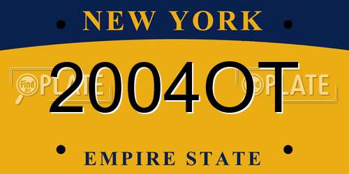 2004OT New York License Plate