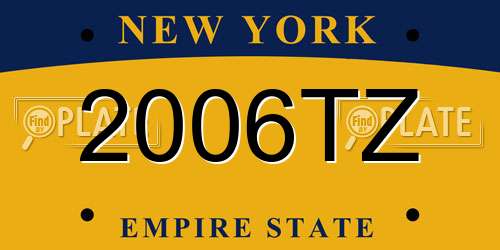 2006TZ New York License Plate