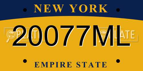 20077ML New York License Plate