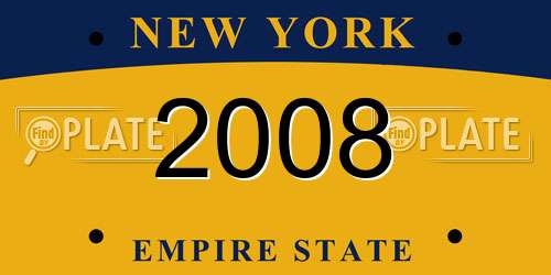 2008 New York License Plate
