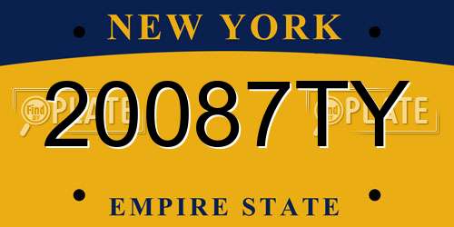 20087TY New York License Plate