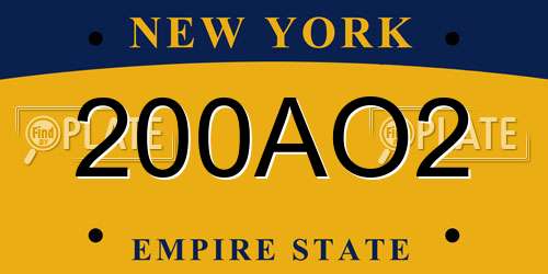 200AO2 New York License Plate