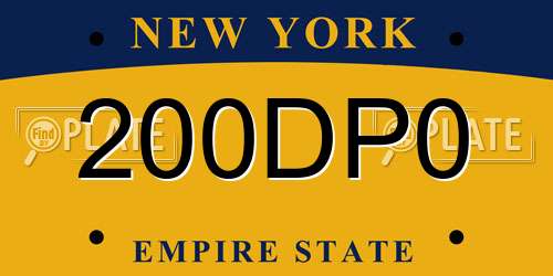 200DP0 New York License Plate