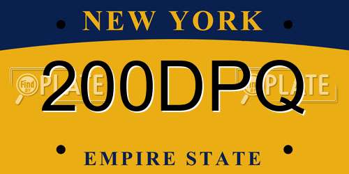 200DPQ New York License Plate
