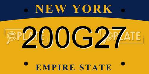 200G27 New York License Plate
