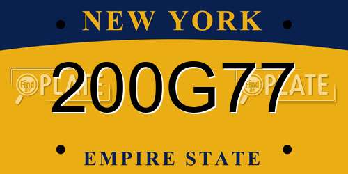 200G77 New York License Plate