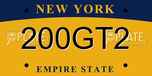 200GT2 New York License Plate