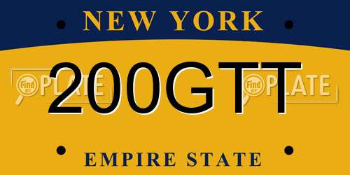 200GTT New York License Plate