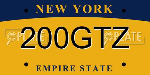 200GTZ New York License Plate