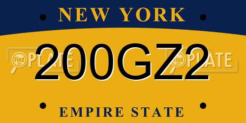 200GZ2 New York License Plate