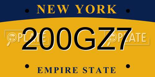 200GZ7 New York License Plate