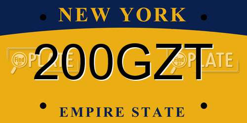 200GZT New York License Plate