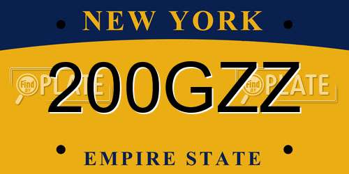 200GZZ New York License Plate