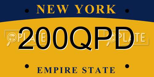 200QPD New York License Plate