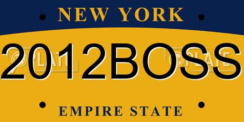 2012BOSS New York License Plate