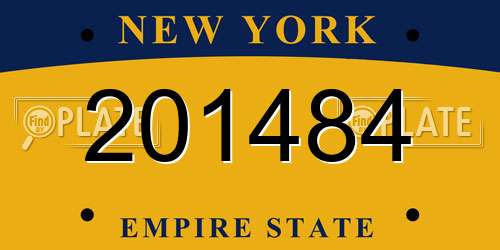 201484 New York License Plate
