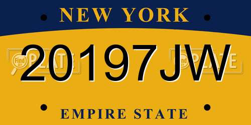 20197JW New York License Plate