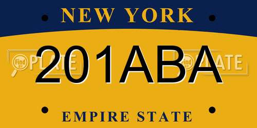 201ABA New York License Plate