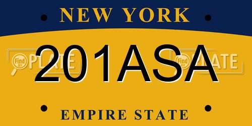 201ASA New York License Plate