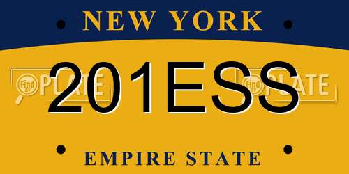 201ESS New York License Plate