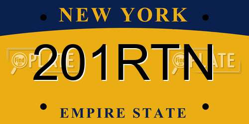201RTN New York License Plate