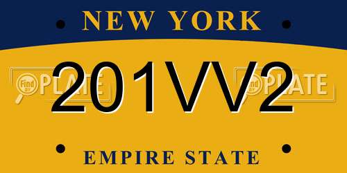 201VV2 New York License Plate