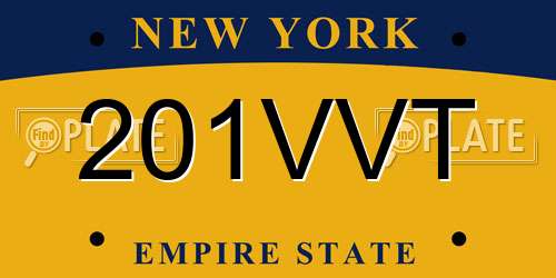 201VVT New York License Plate