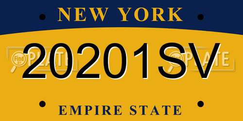 20201SV New York License Plate