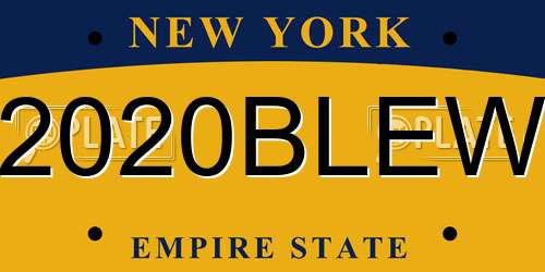 2020BLEW New York License Plate