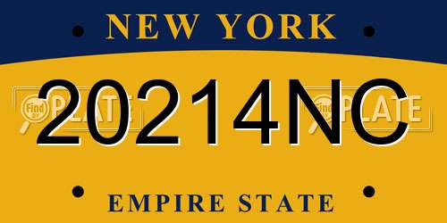 20214NC New York License Plate