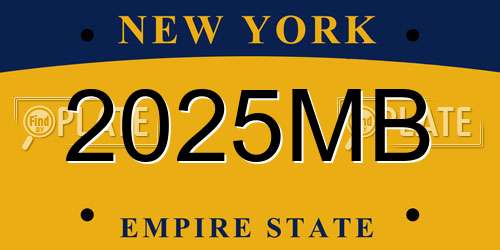 2025MB New York License Plate