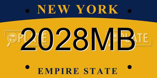 2028MB New York License Plate