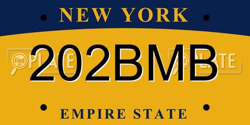 202BMB New York License Plate