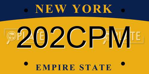 202CPM New York License Plate