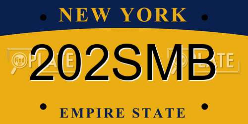 202SMB New York License Plate