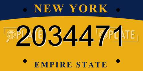 2034471 New York License Plate