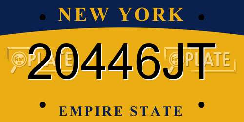 20446JT New York License Plate