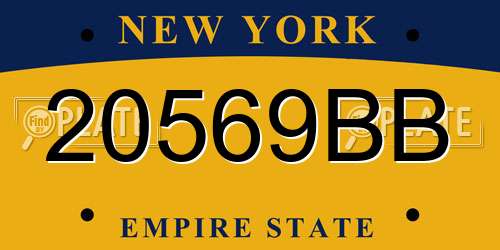 20569BB New York License Plate