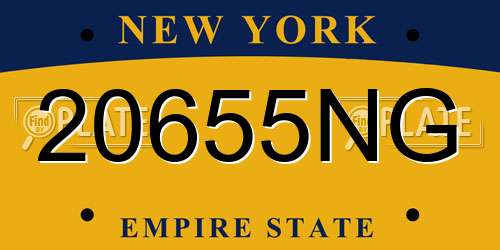 20655NG New York License Plate