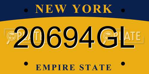 20694GL New York License Plate