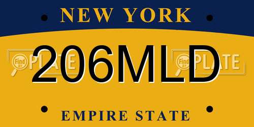 206MLD New York License Plate