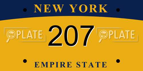 207 New York License Plate