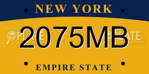 2075MB New York License Plate