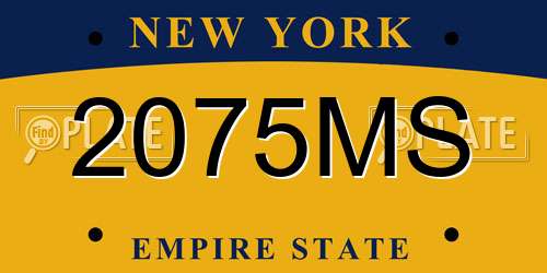 2075MS New York License Plate