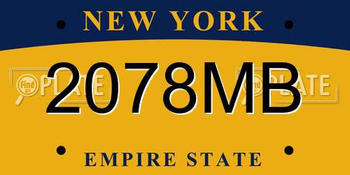 2078MB New York License Plate