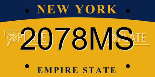 2078MS New York License Plate