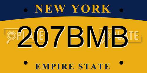 207BMB New York License Plate