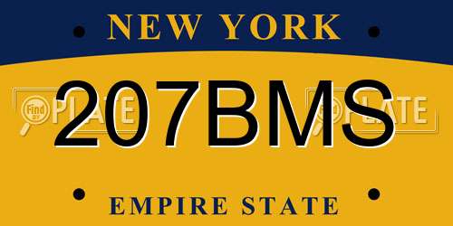 207BMS New York License Plate