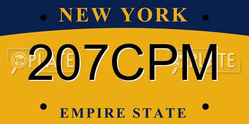 207CPM New York License Plate