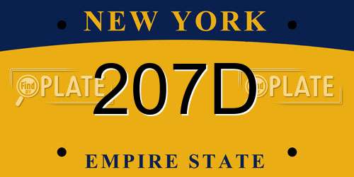 207D New York License Plate
